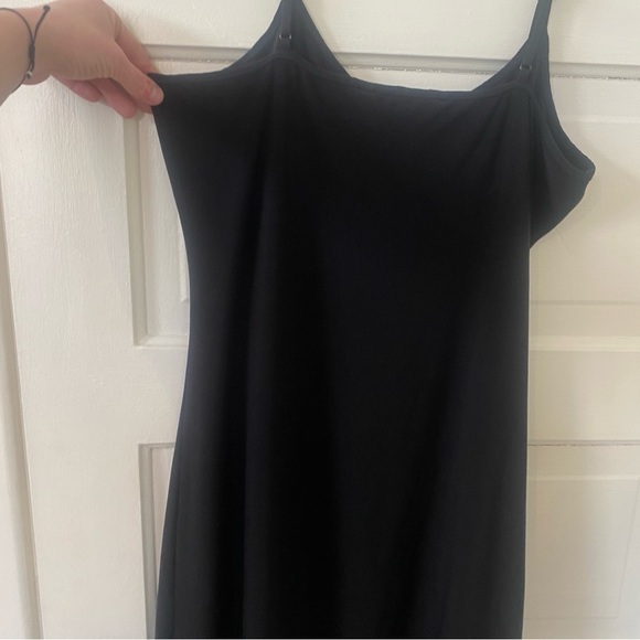 WHITE HOUSE BLACK MARKET Spaghetti Strap Stretchy Black Women's Dress Size 10 - Picture 4 of 5